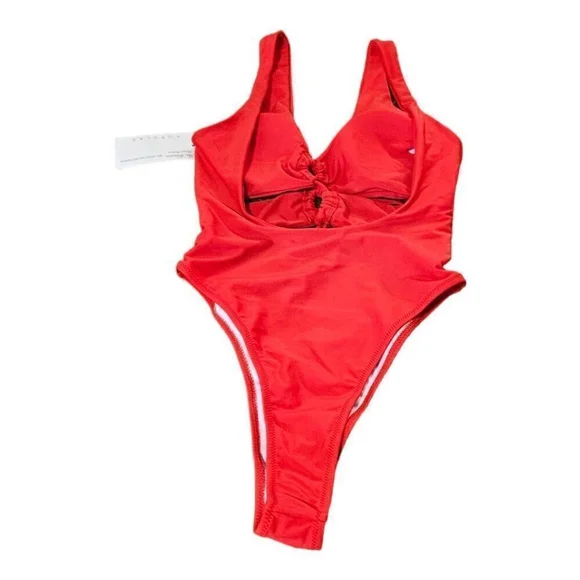 ChyrII Red Halter Neck One-Piece Swimsuit Size M - Picture 5 of 10